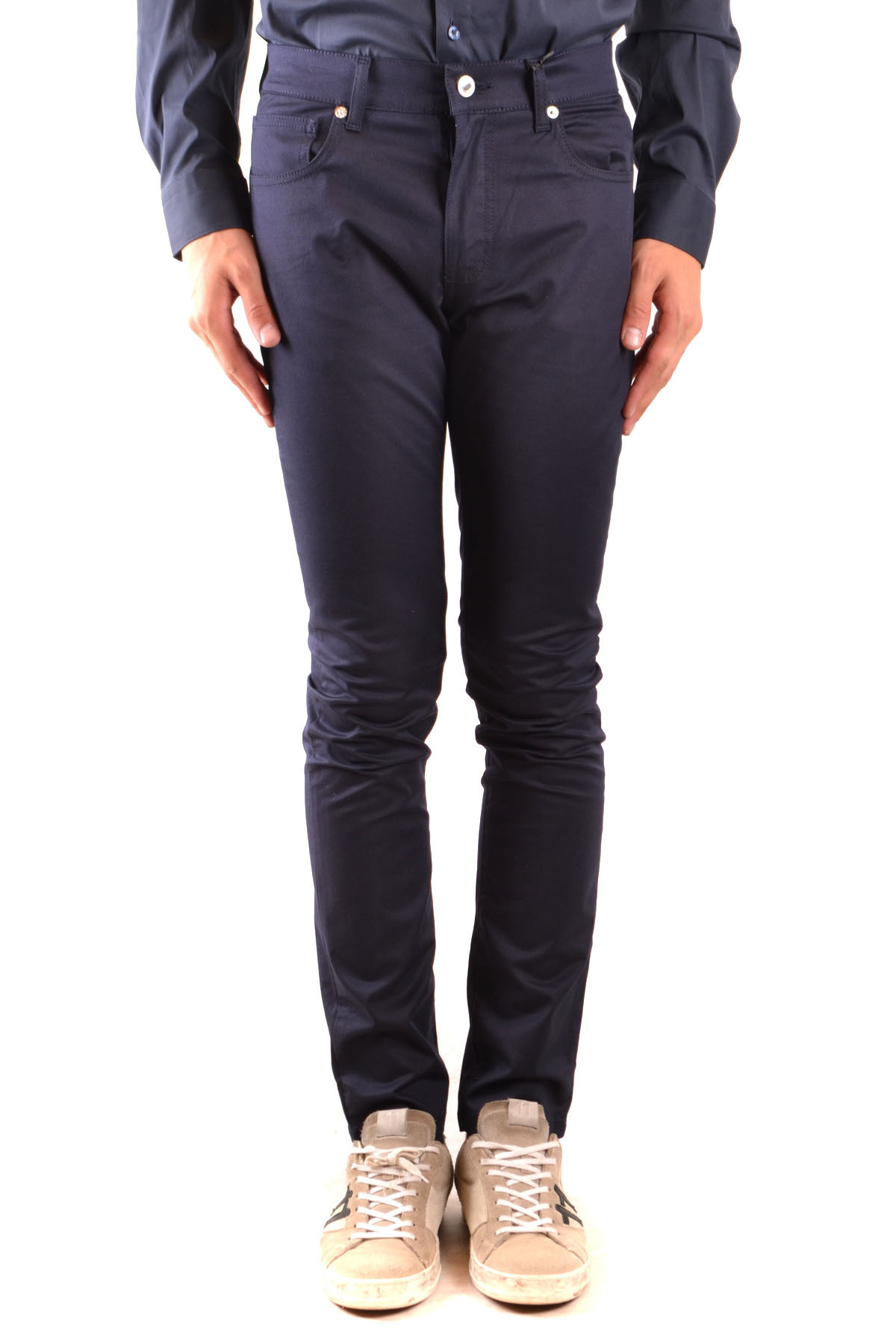 Blue Stretch Cotton Trousers for Spring/Summer