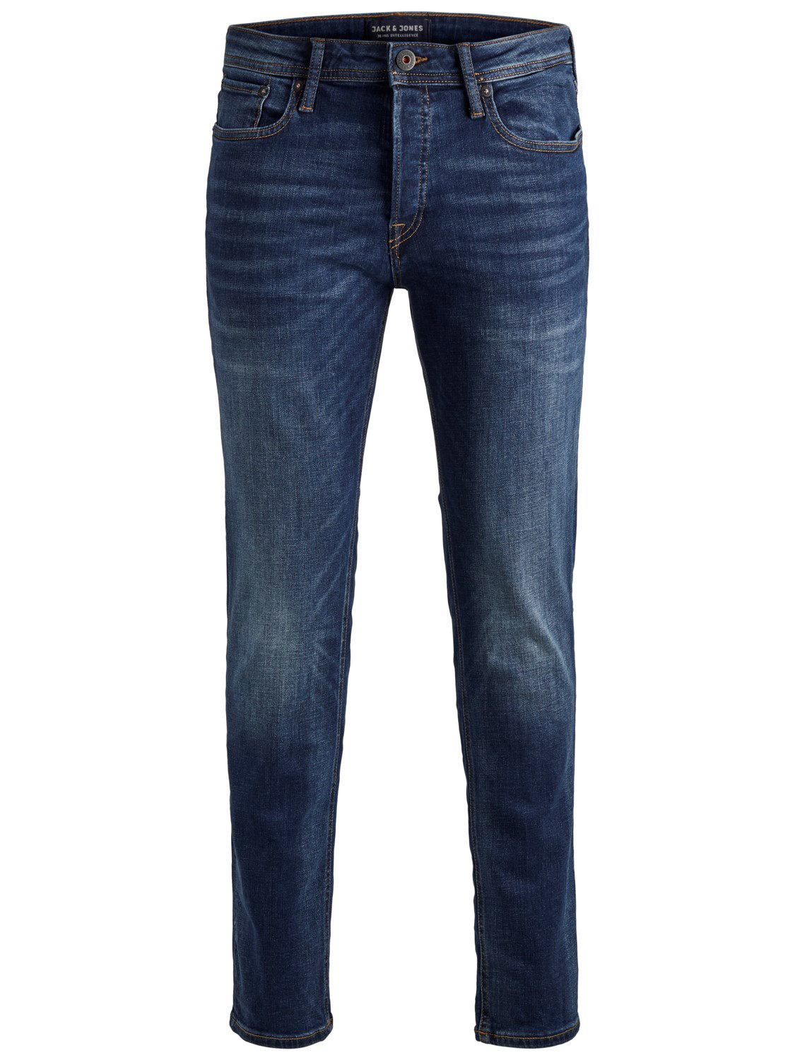 Blue Worn-Look Stretch Jeans