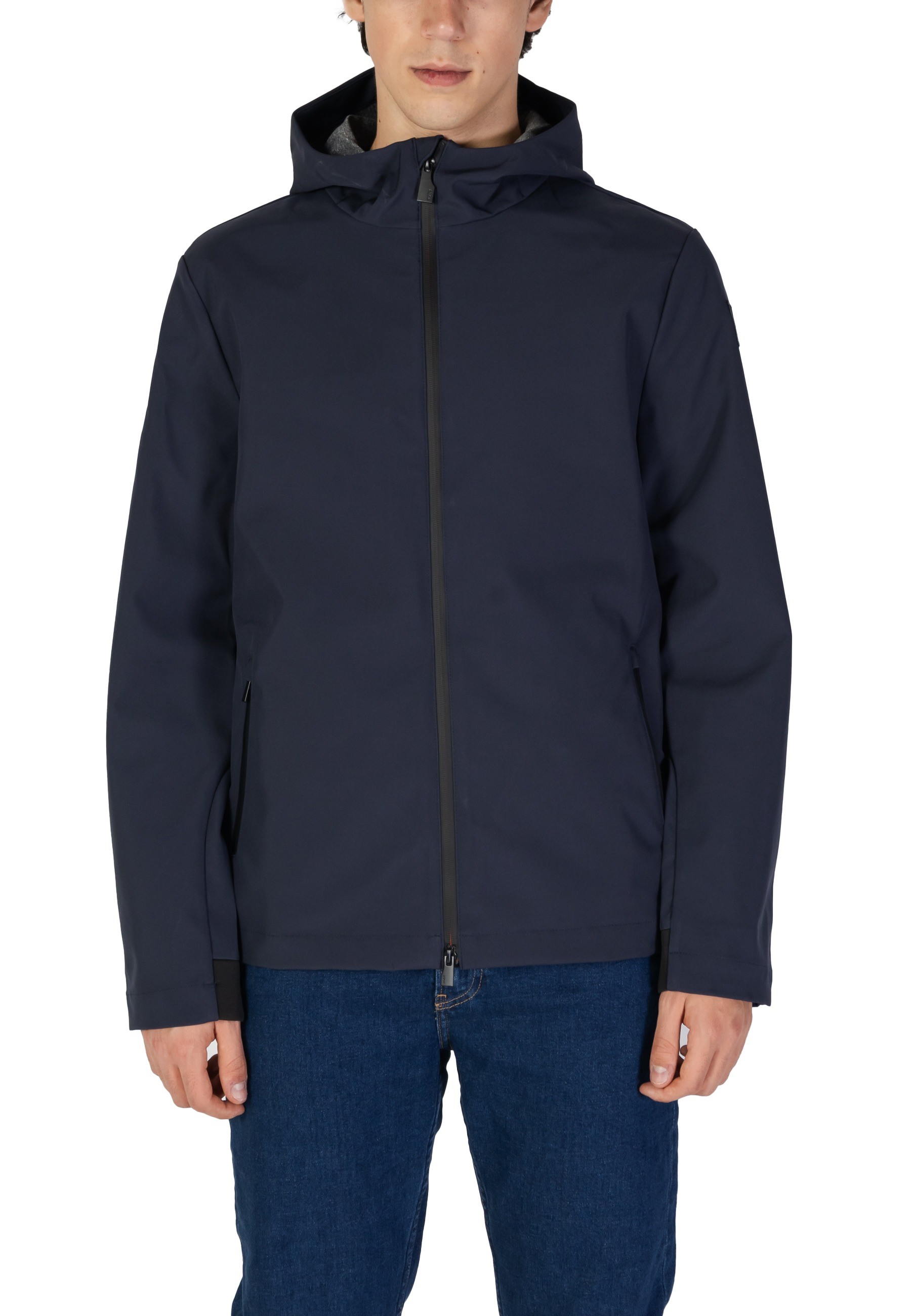 Hooded Zip-Up Blazer in Stretch Fabric