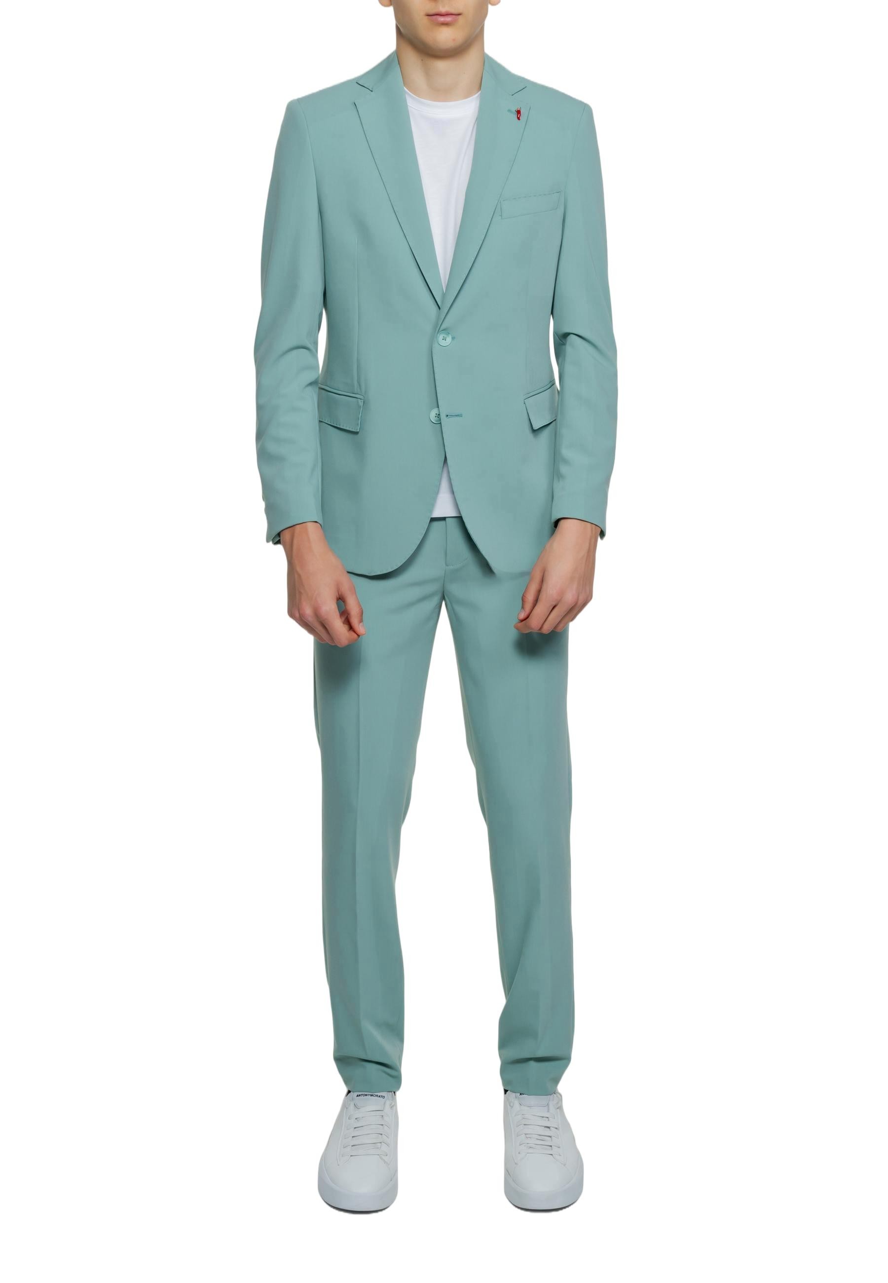 Plain Green Suit in a Stretch Viscose Blend