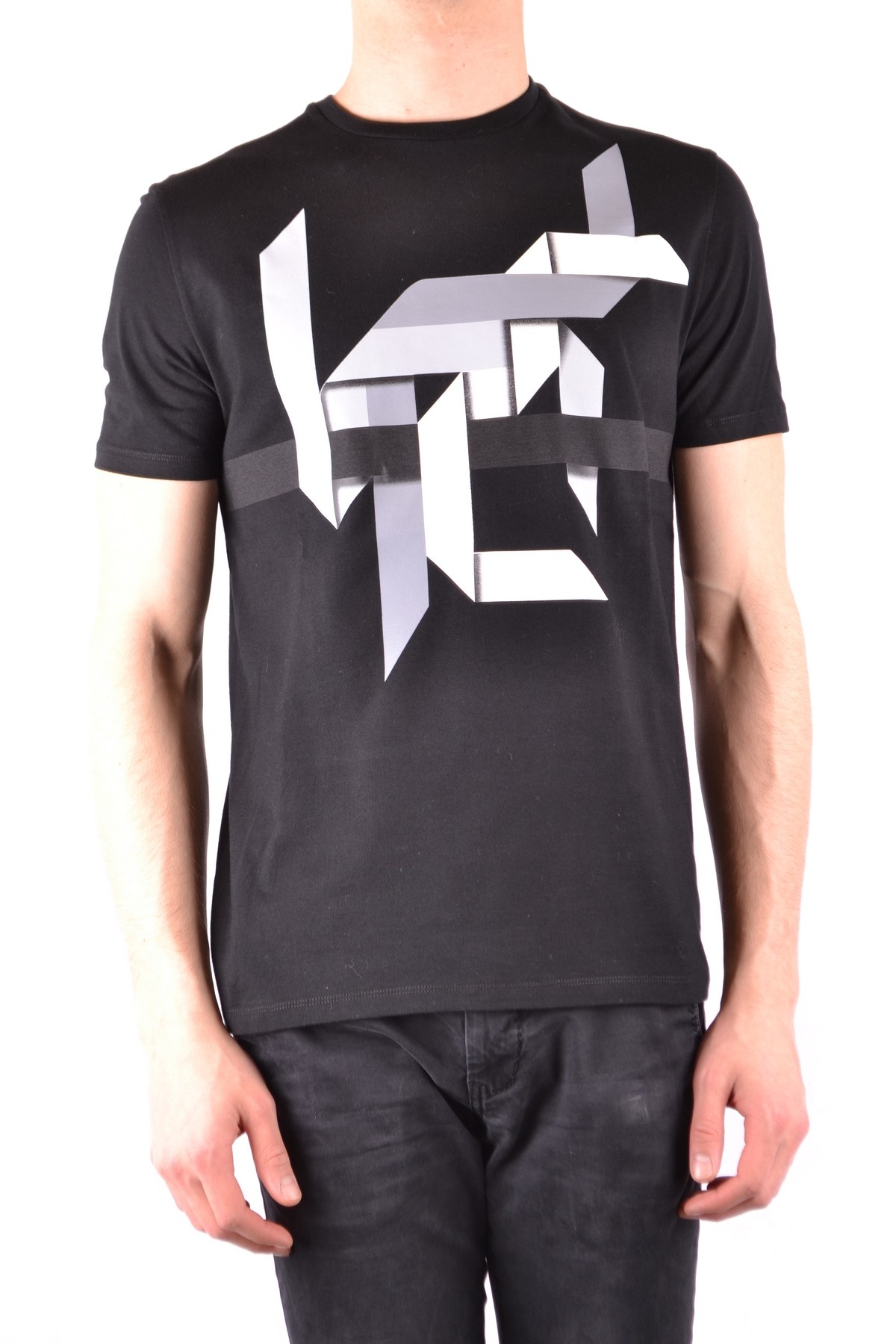 Black Graphic Print Cotton T-Shirt