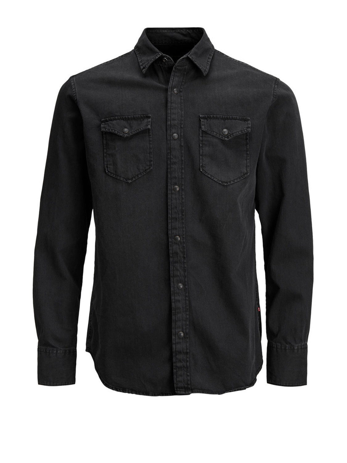 Classic Long Sleeve Cotton Shirt in Black