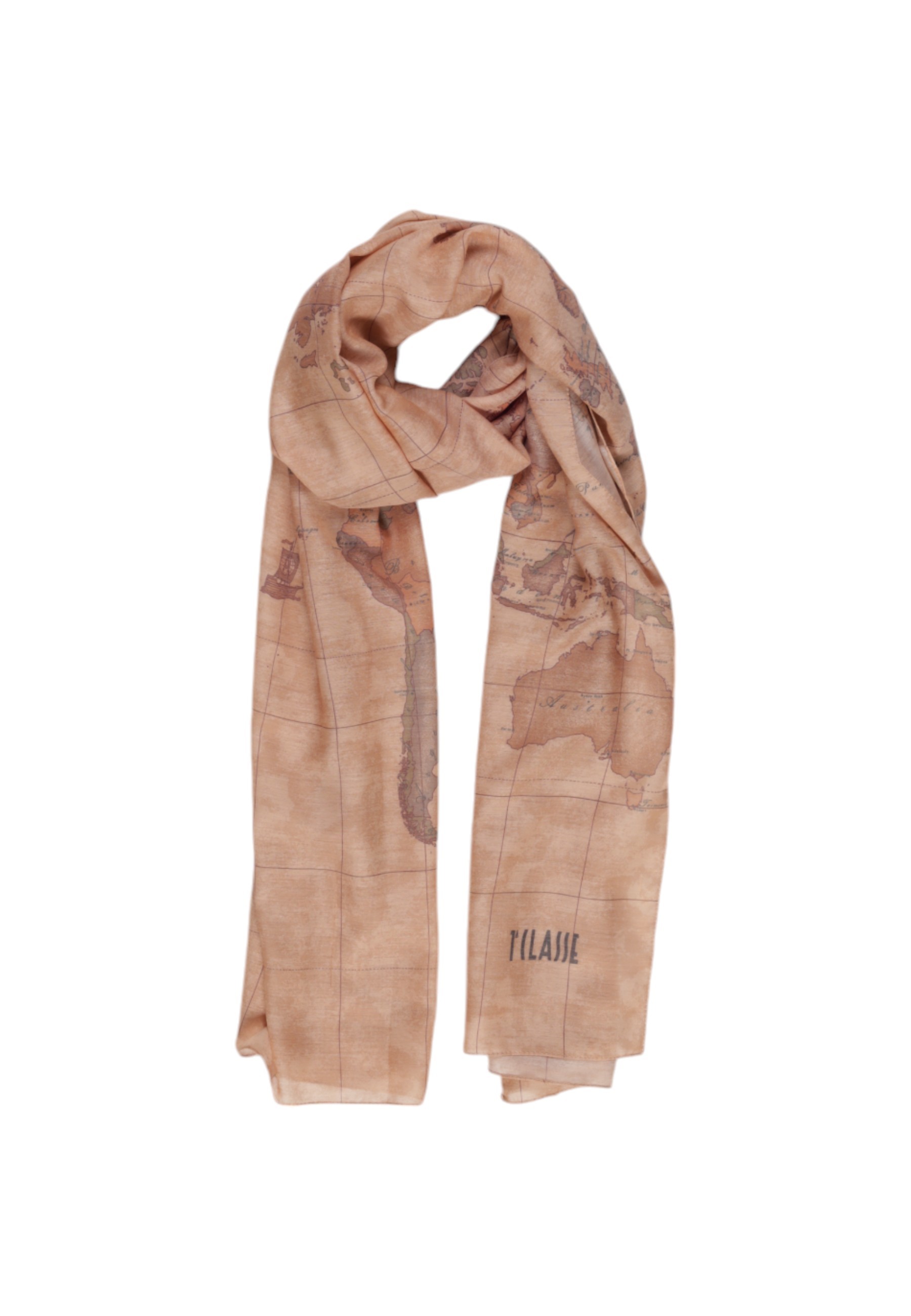 Beige Viscose Blend Scarf