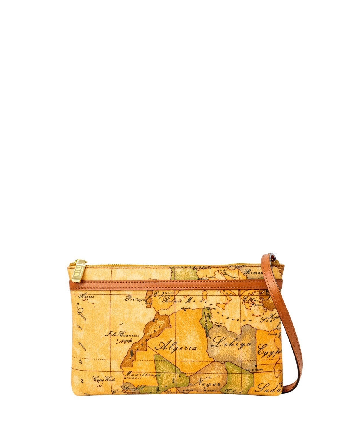 Geo Print Leather Shoulder Bag