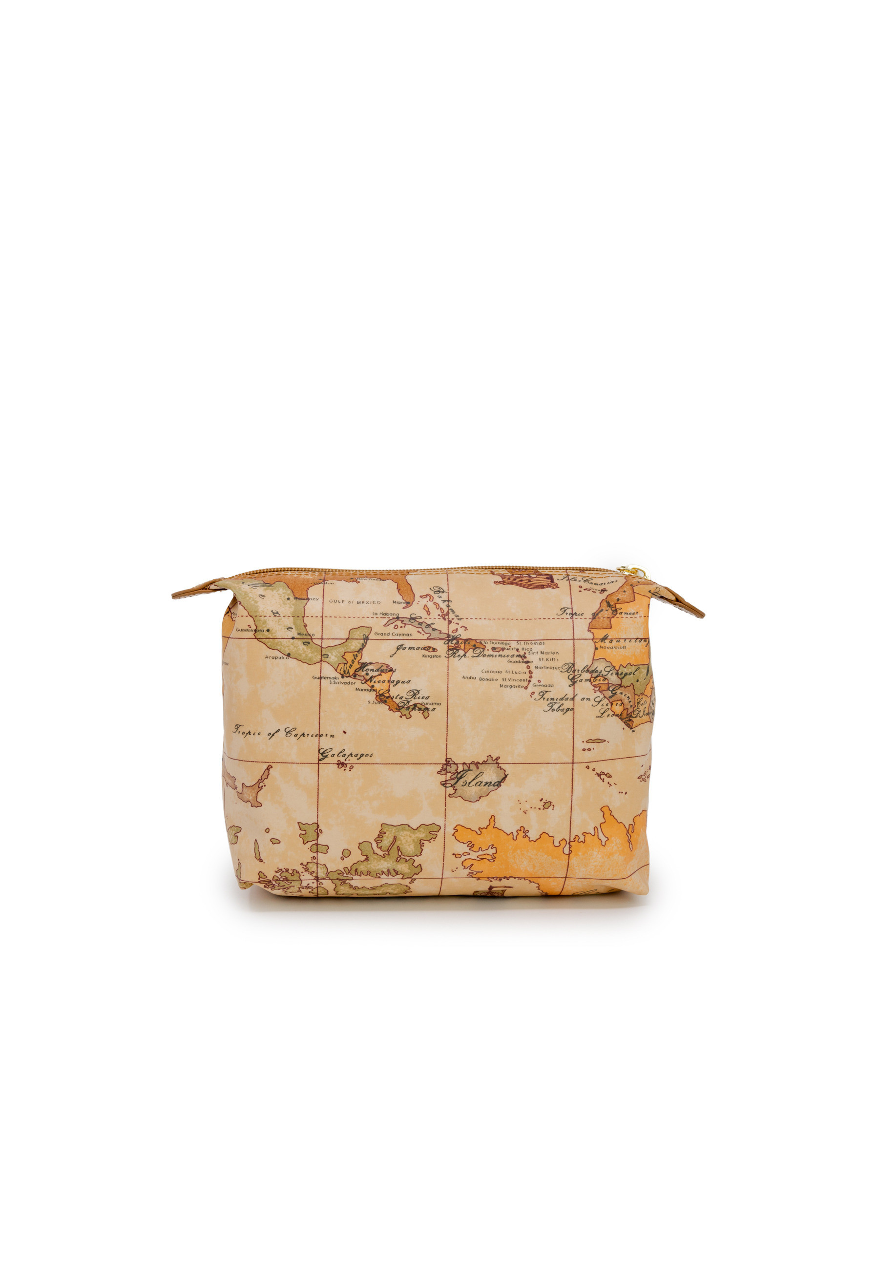 Beige Geo Map Print Bag