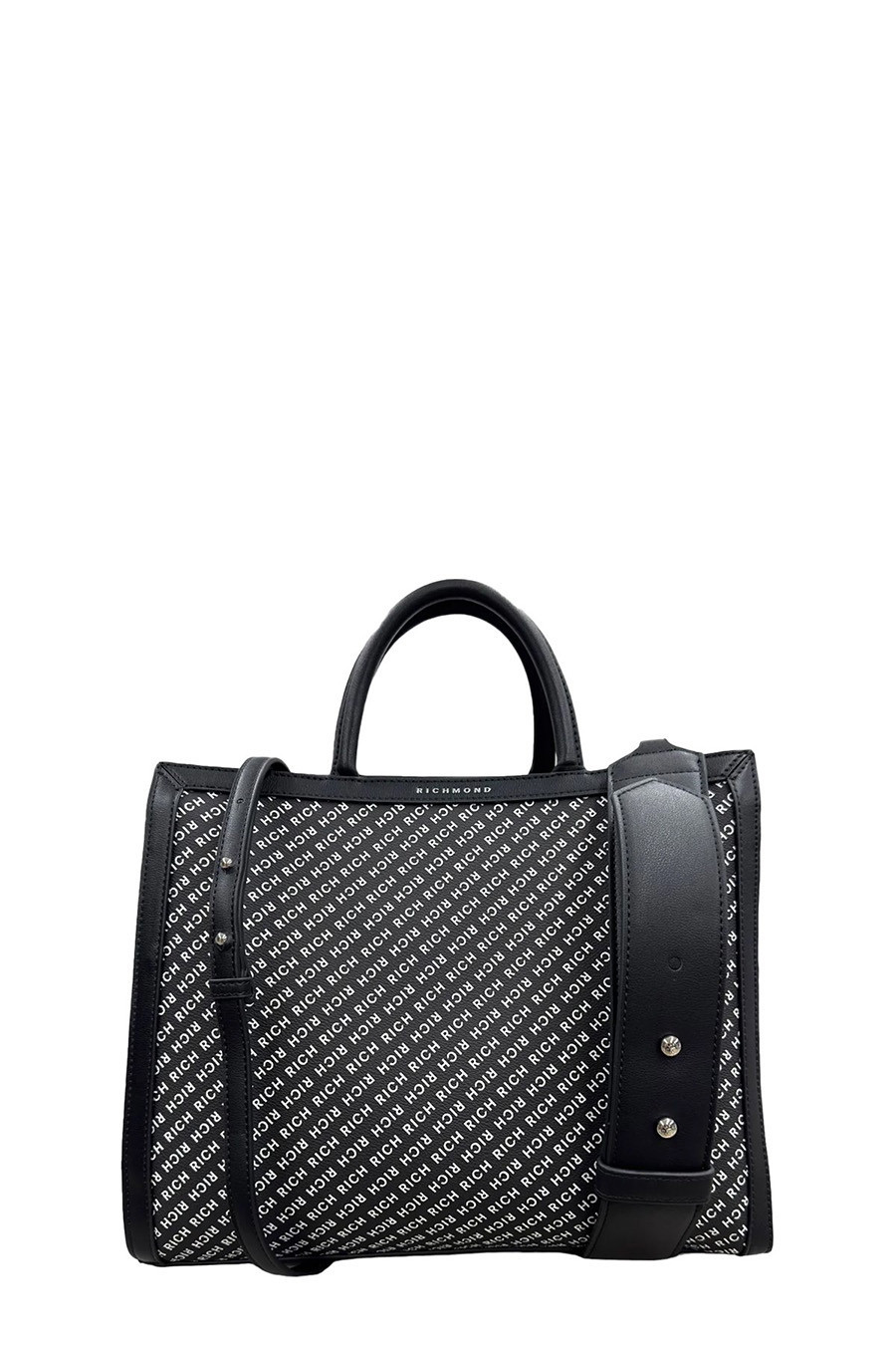 Black Polyurethane Handbag & Shoulder Bag