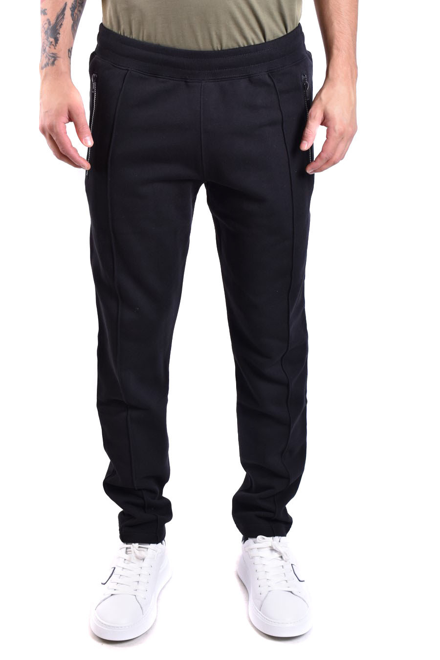 Black 100% Cotton Trousers with Laces