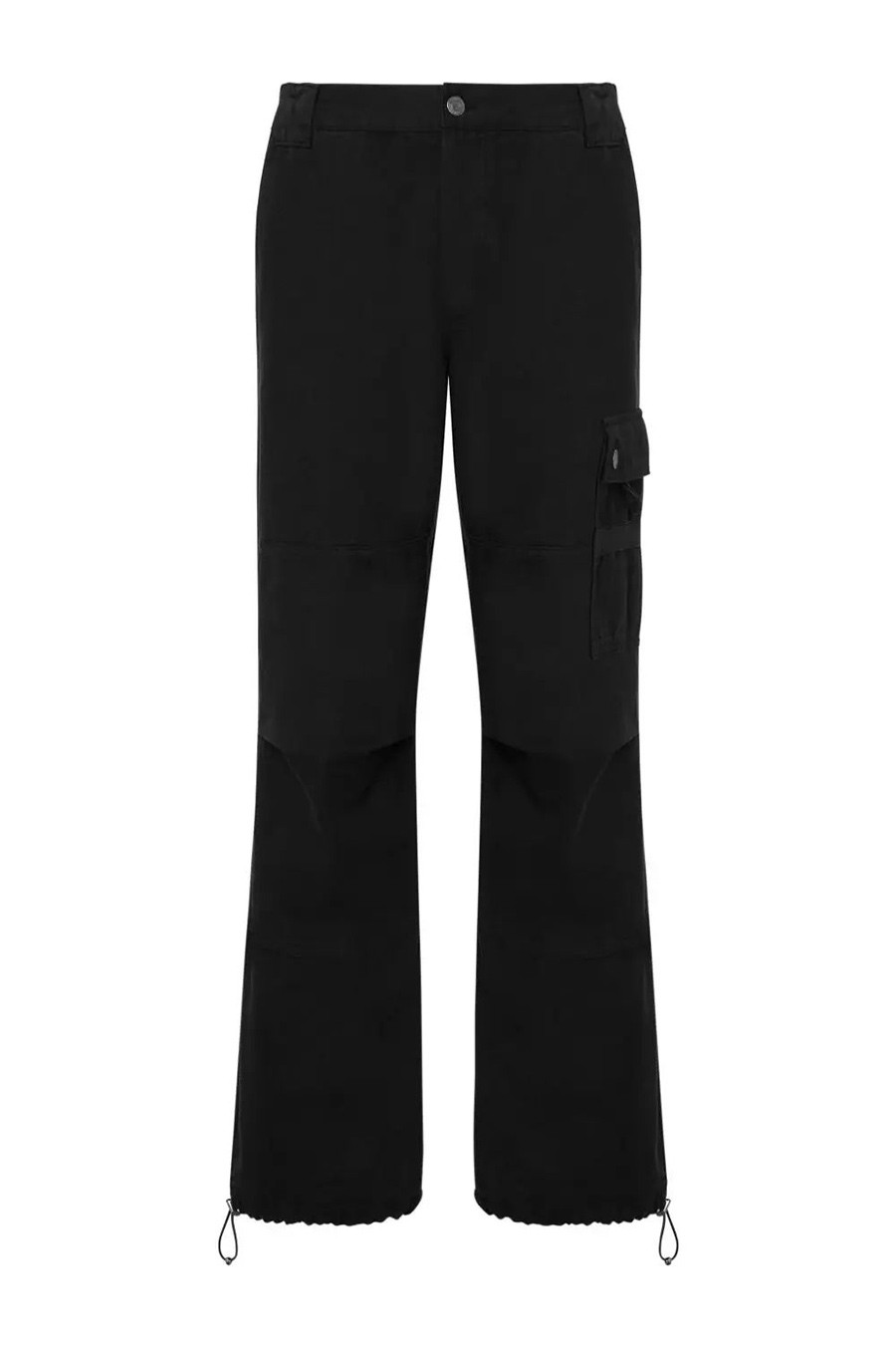 Black Multi-Pocket Cotton Trousers