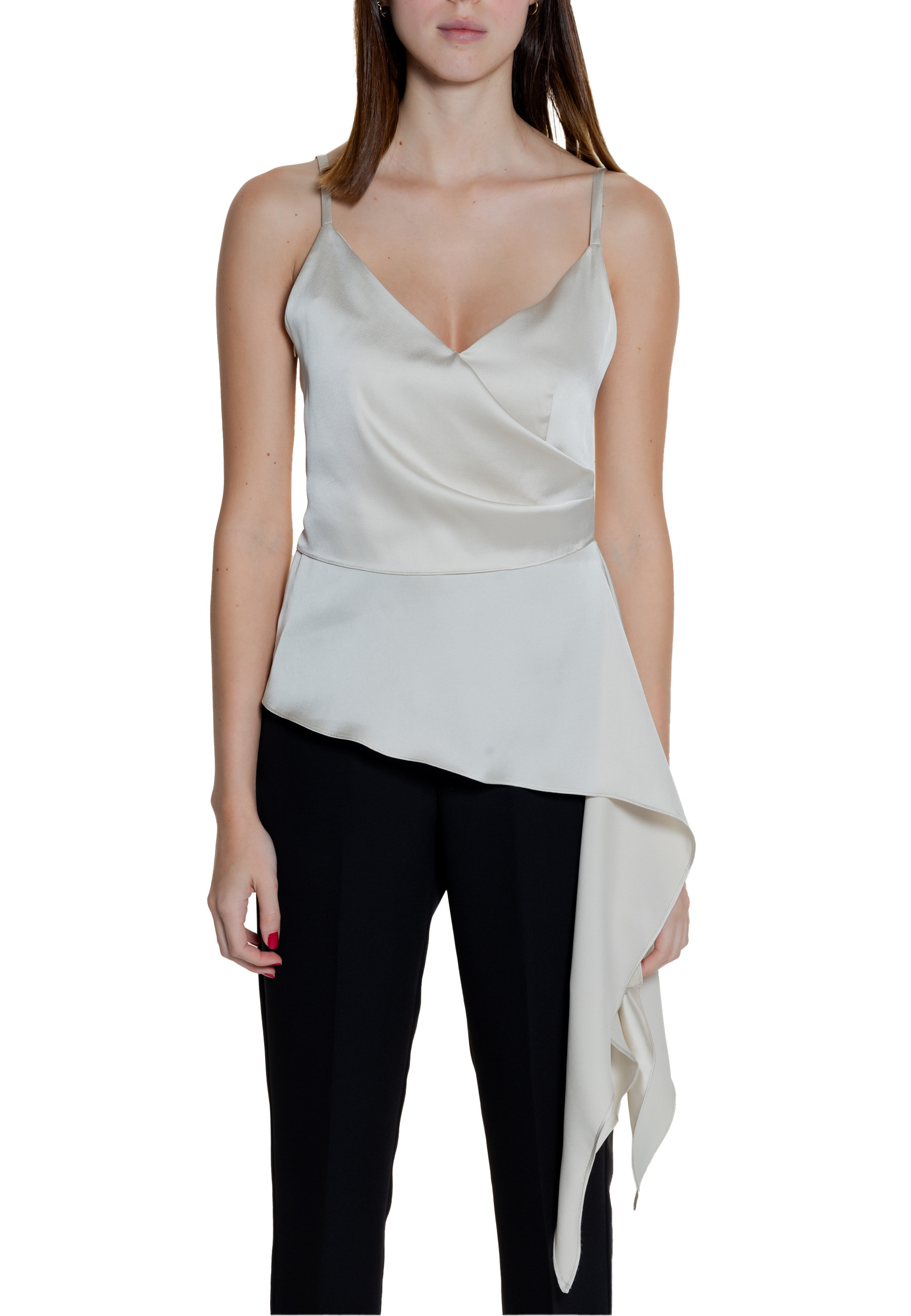 Plain White V-Neck Cami Top for Summer