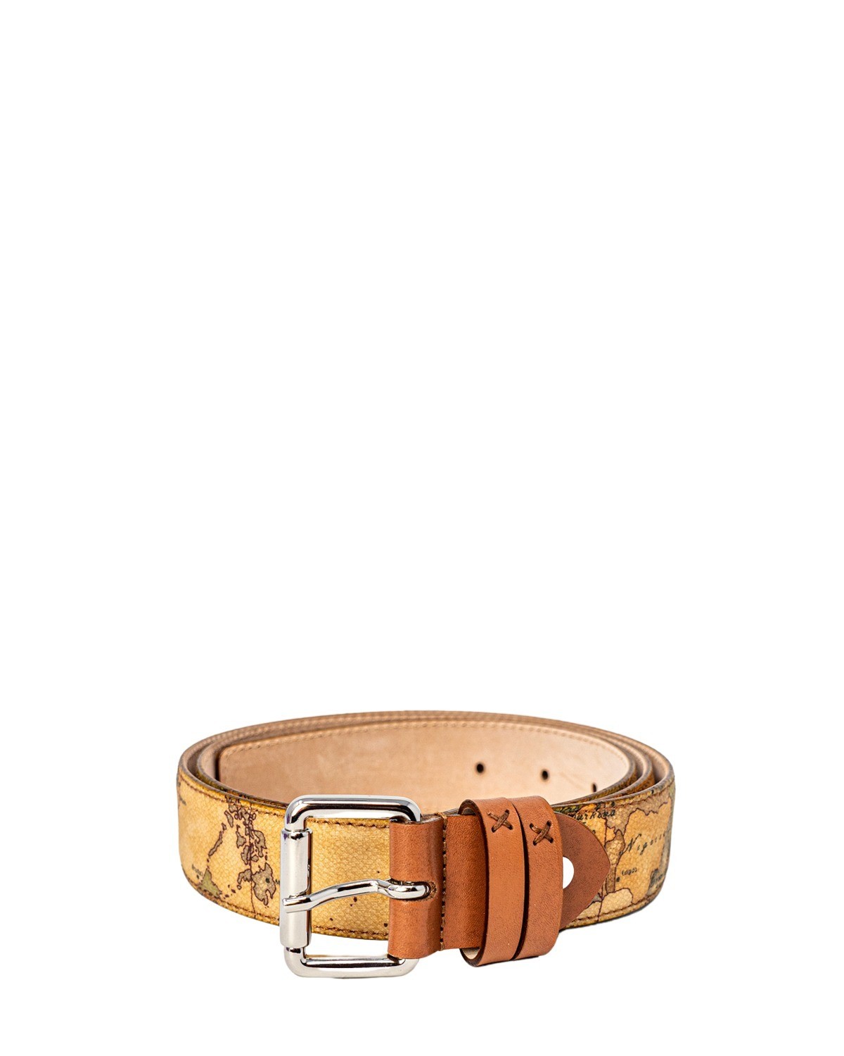 Geo Print Leather Belt