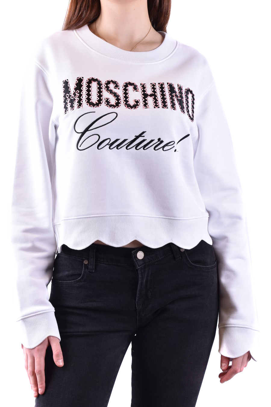 White Cotton Sweatshirt with Print