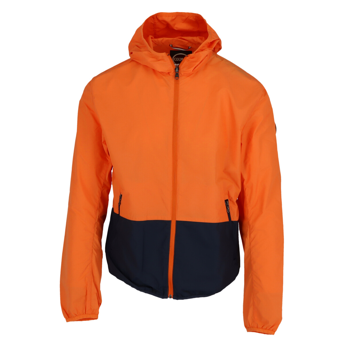 Hooded Zip-Up Nylon Blazer in Orange