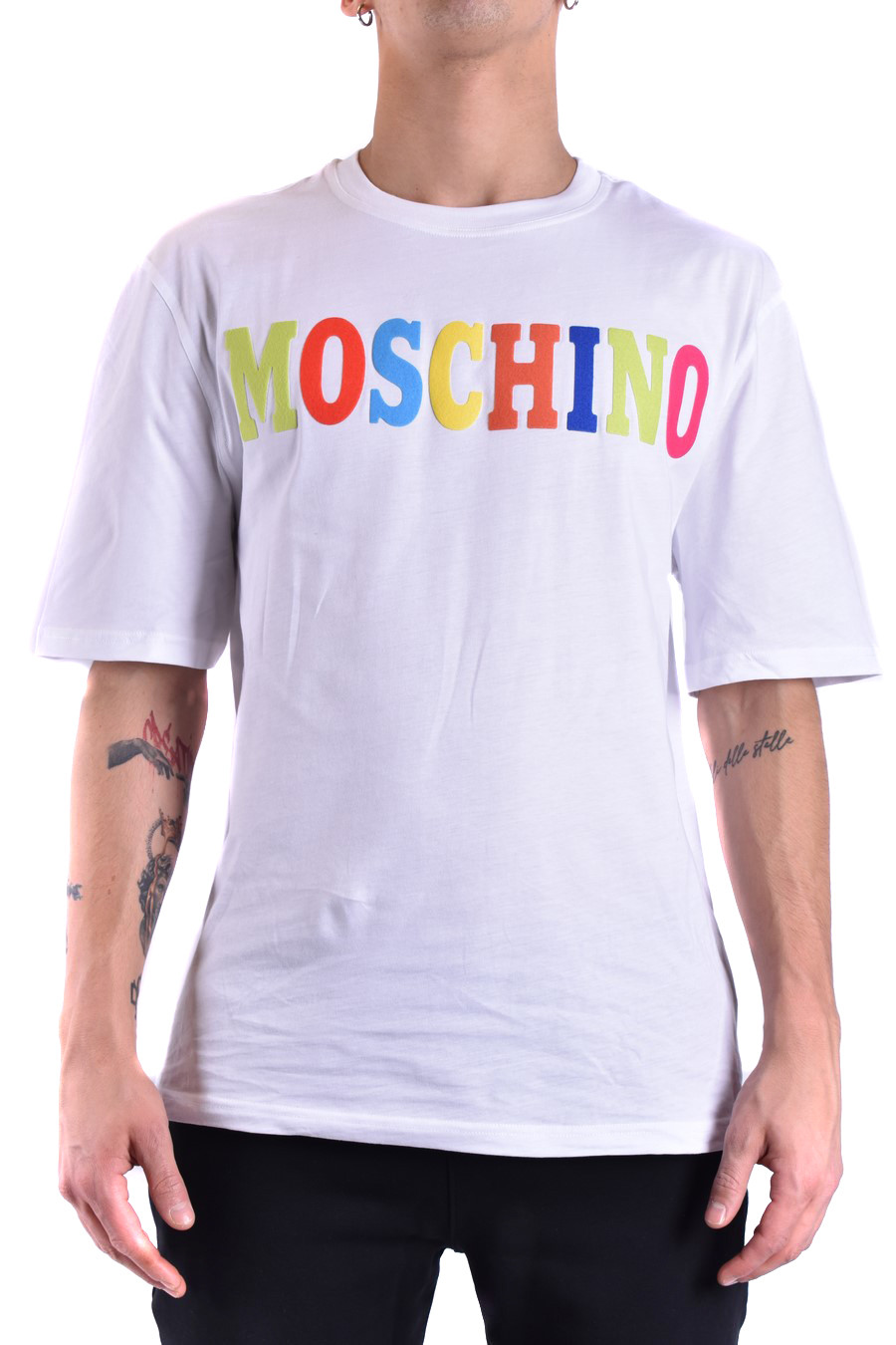 White Cotton T-Shirt with Print