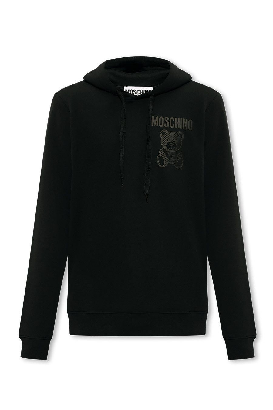 Black Logo Print Hooded Cotton Sweatshirt