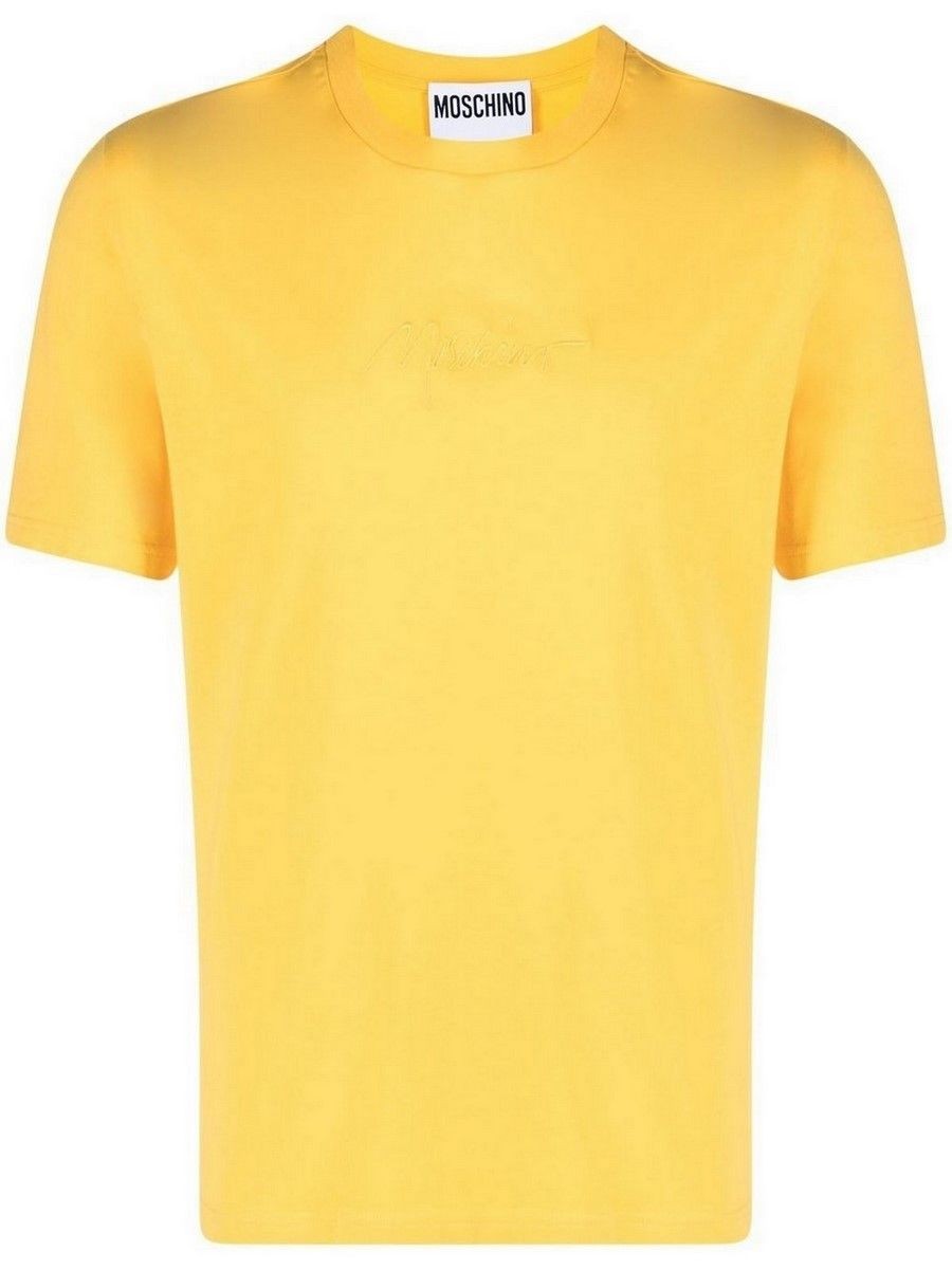 Yellow Round Neck Cotton T-Shirt