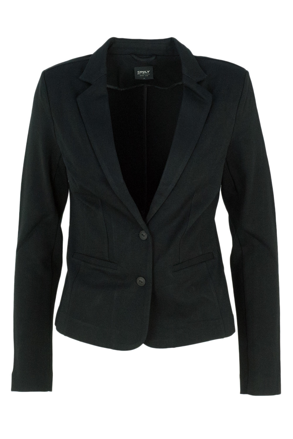 Black Lapel Collar Blazer with Stretch Fabric