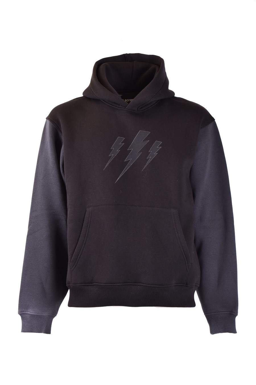 Black Hooded Sweatshirt with Print Detail