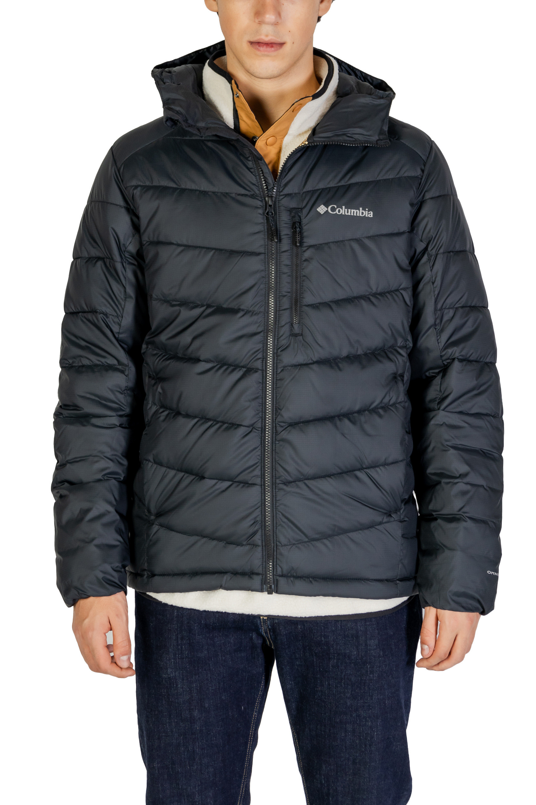 Black Hooded Zip-Up Polyester Jacket