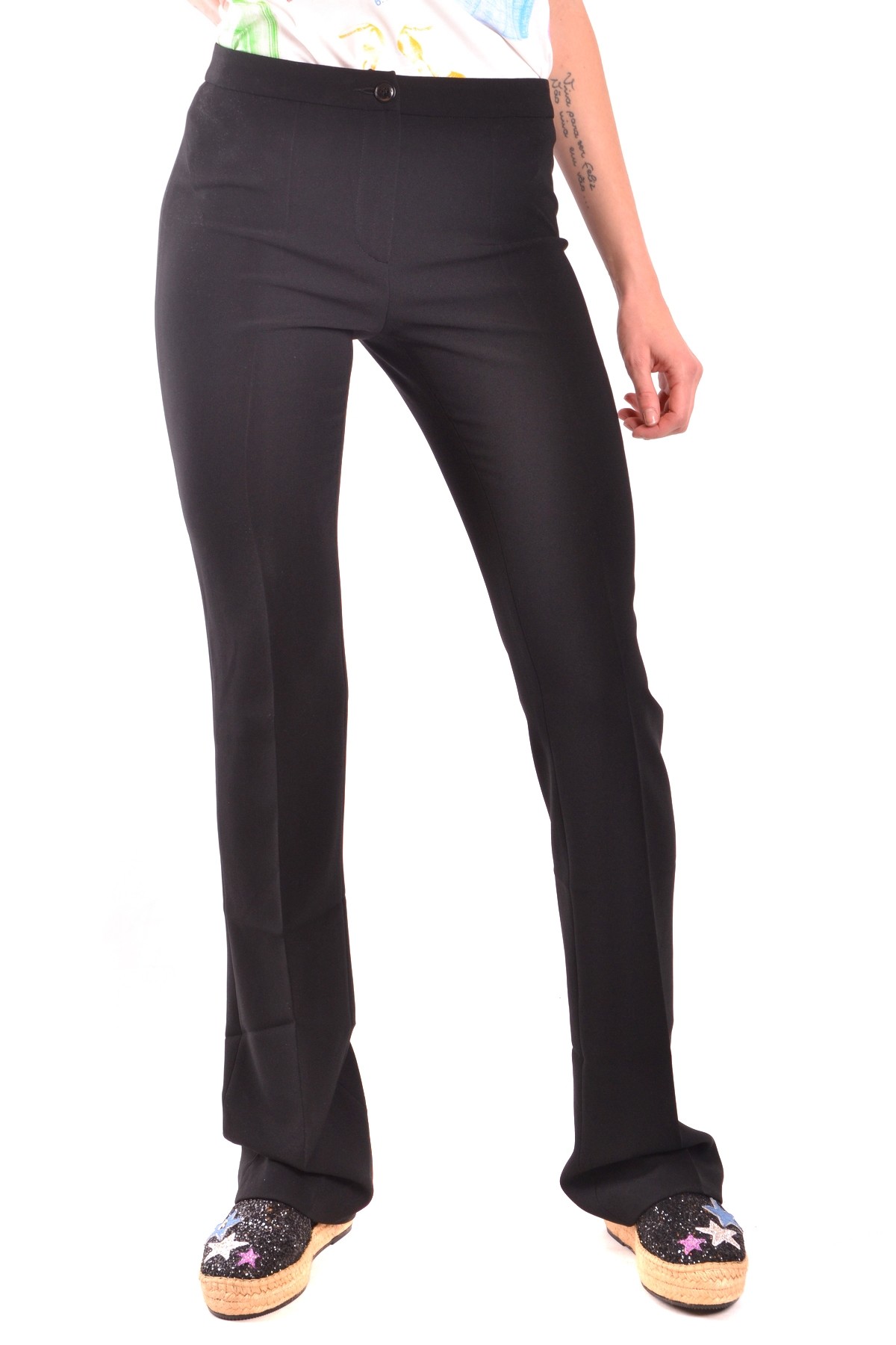 Black Trousers in Acetate Blend