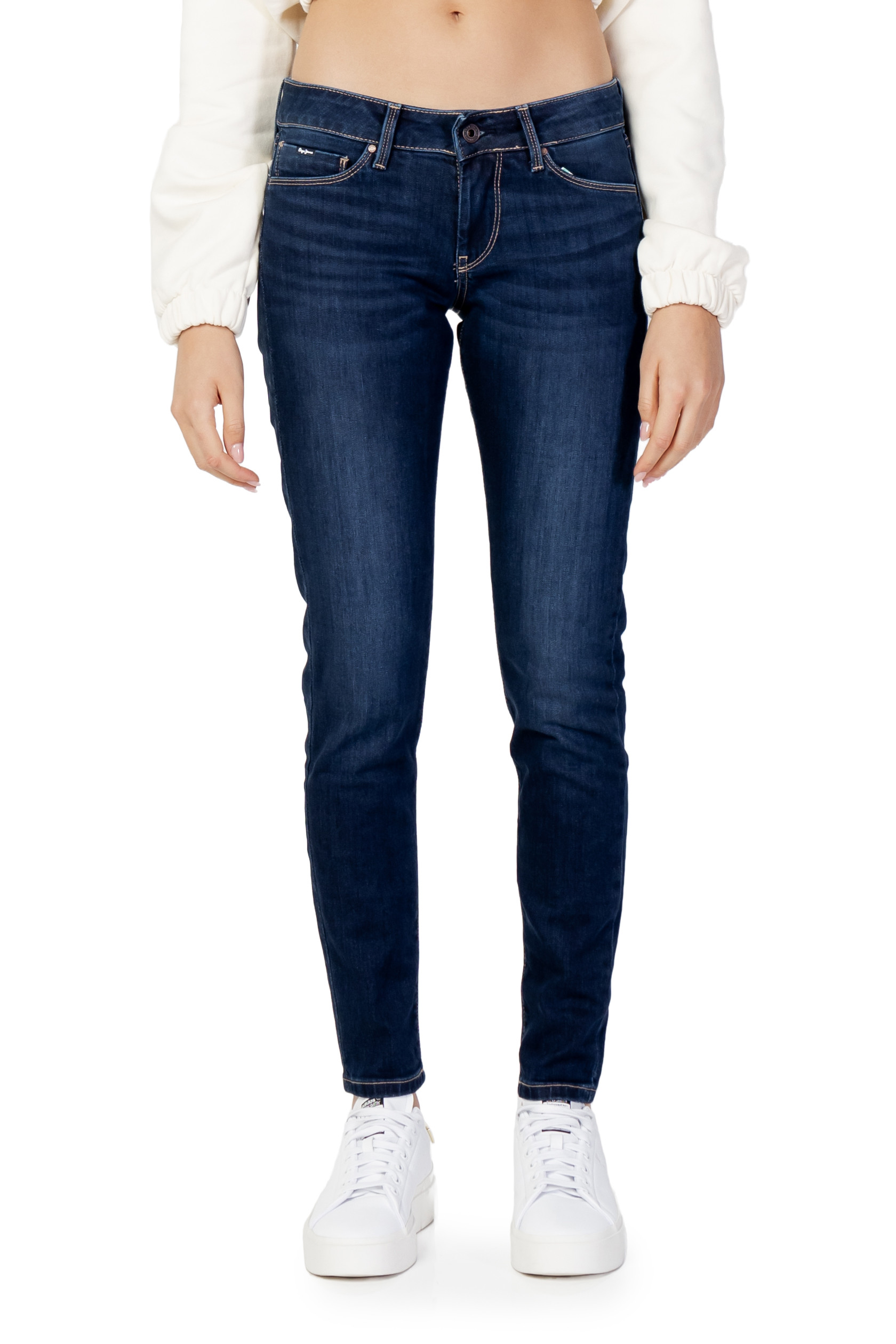 Blue Stretch Cotton Blend Jeans