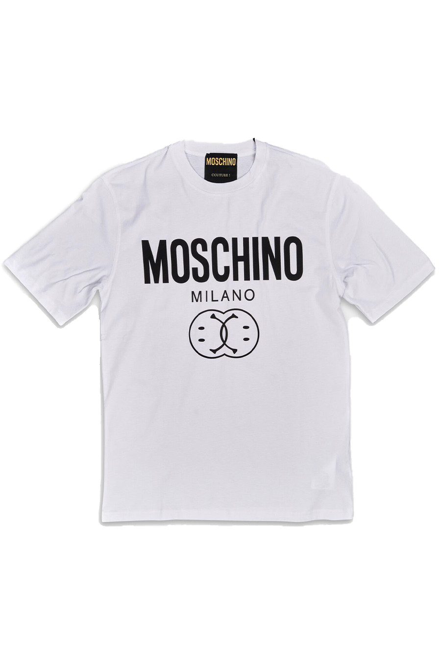 White Cotton T-Shirt with Graphic Print