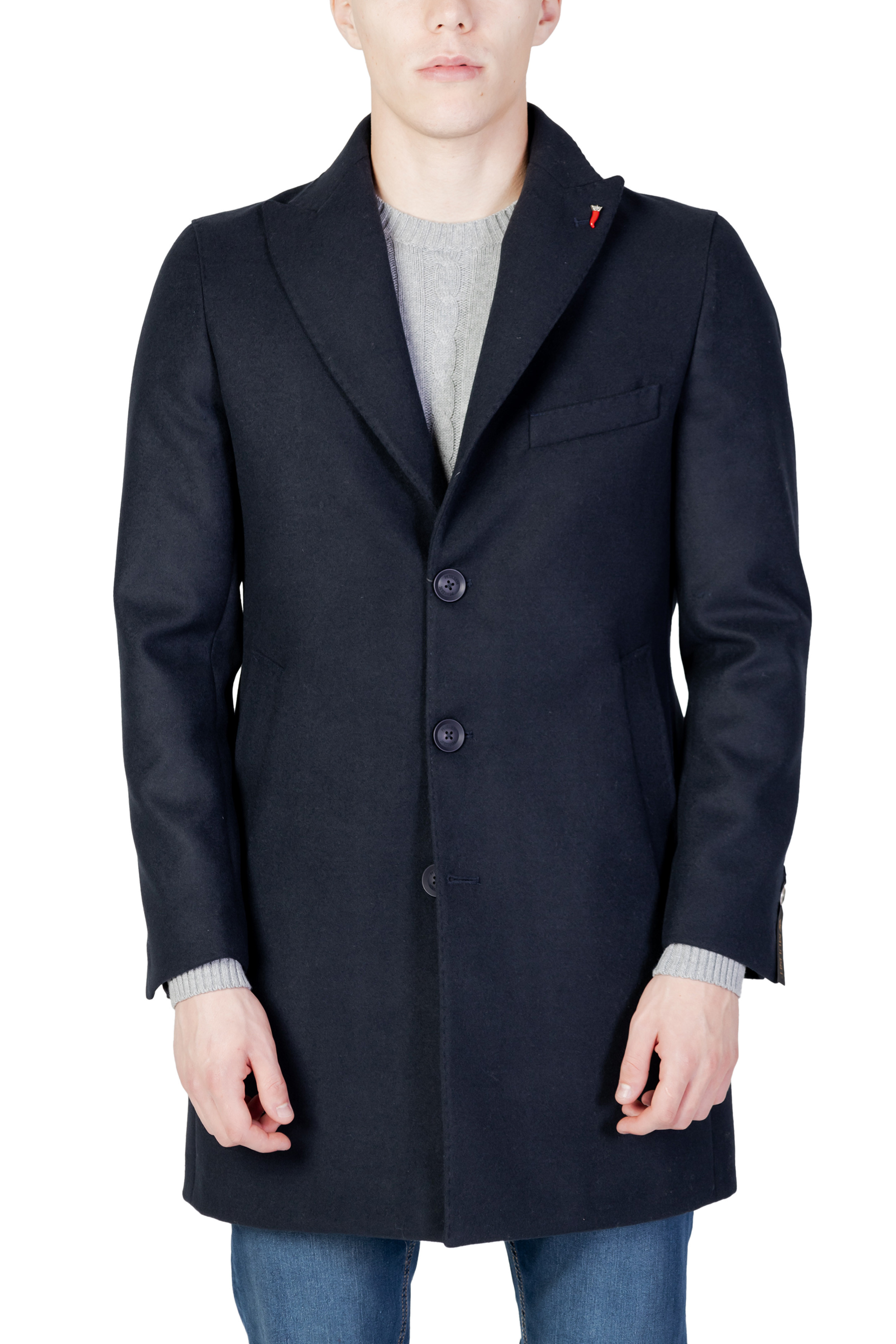 Blue Lapel Collar Coat for Fall/Winter