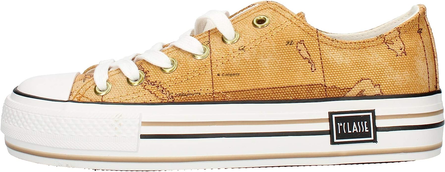 Beige Geo Print Sneakers