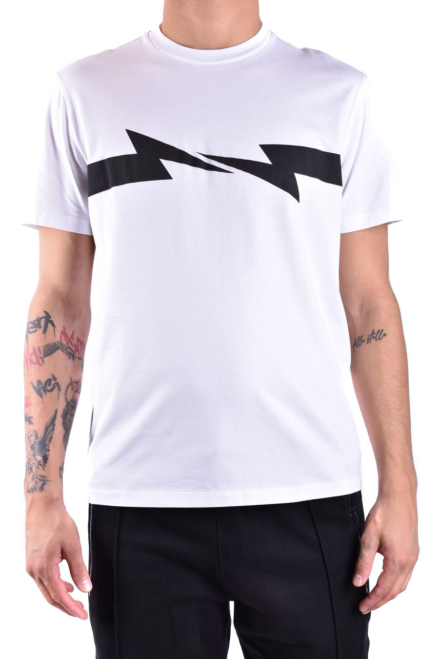 White Cotton T-Shirt with Print