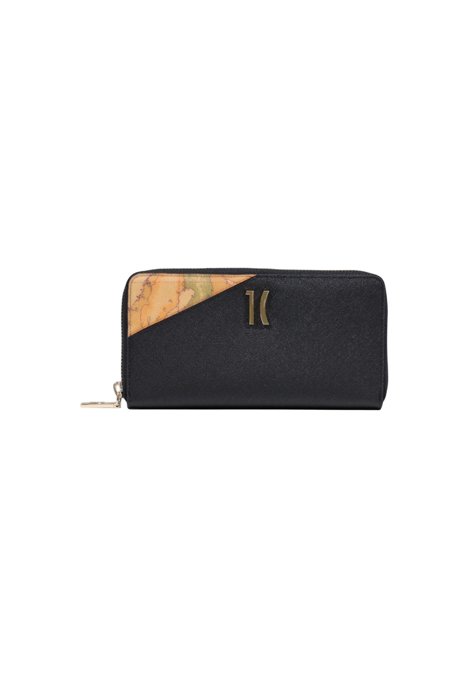Black Leather Zip Wallet
