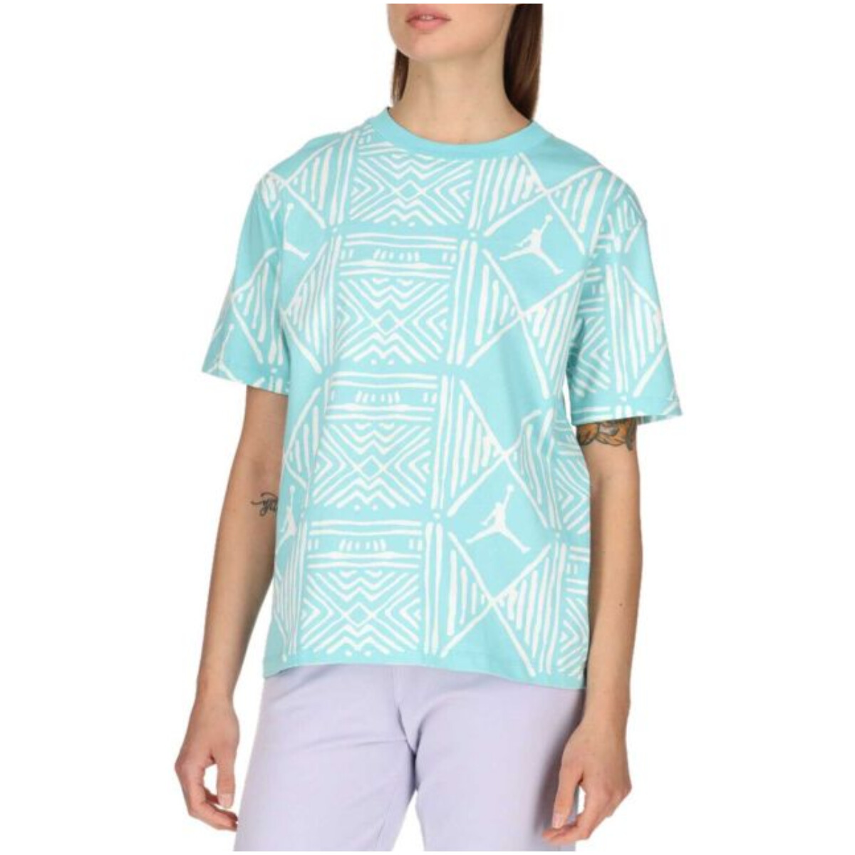 Light Blue 100% Cotton Graphic T-Shirt