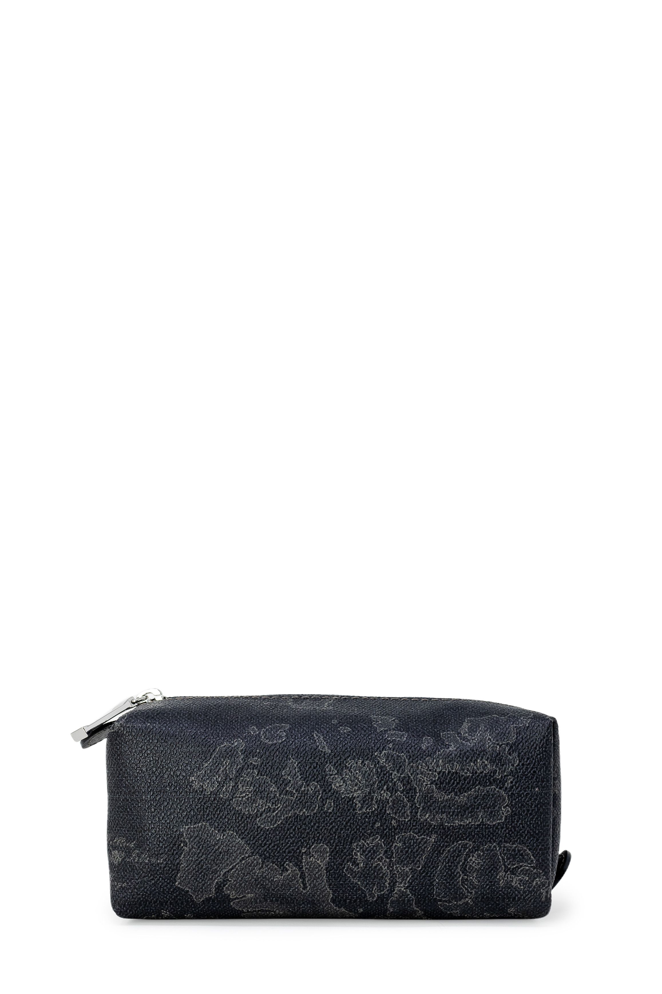 Geo Print Black Zip Pouch