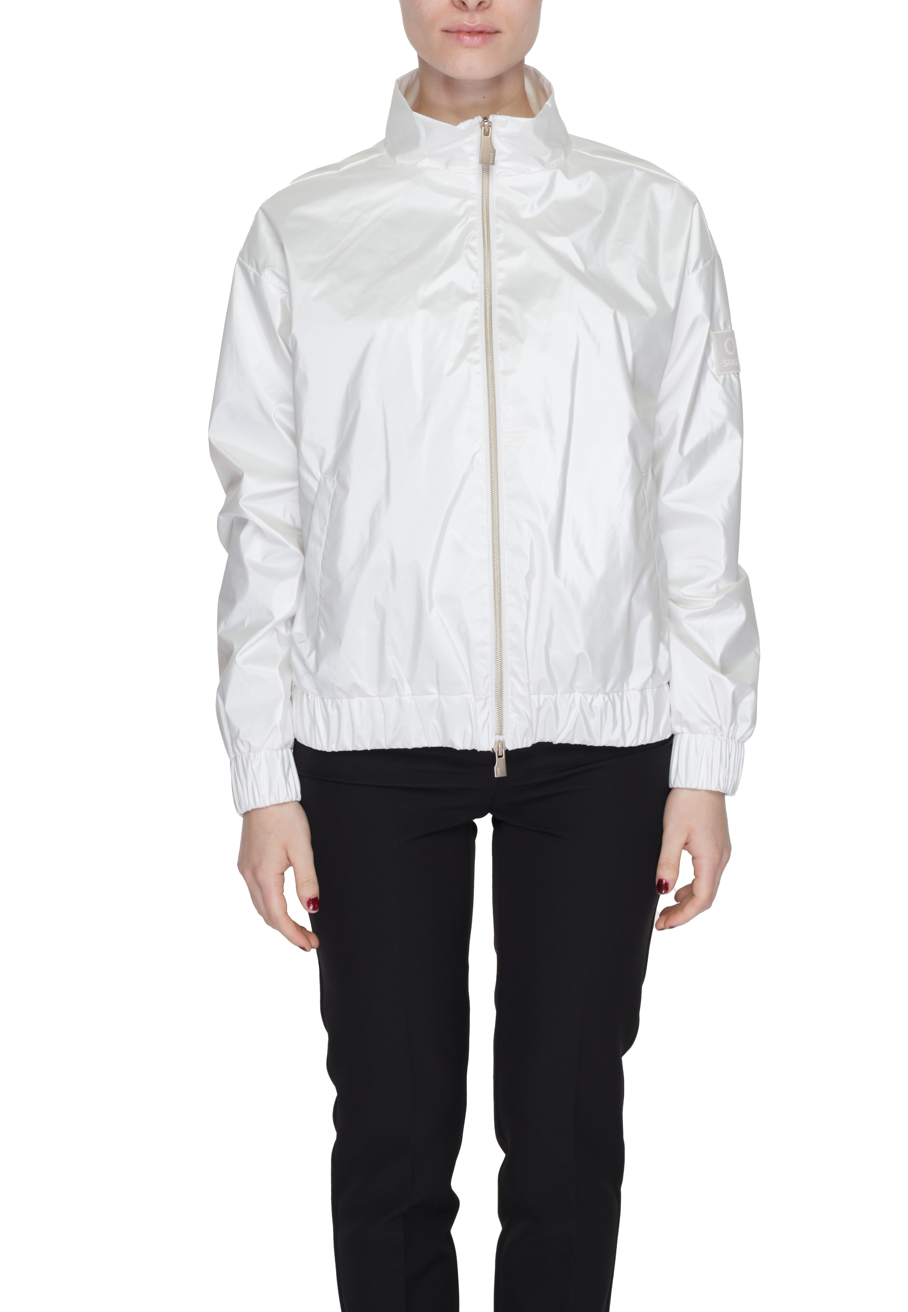 Lightweight White Blazer with Zip Fastening
