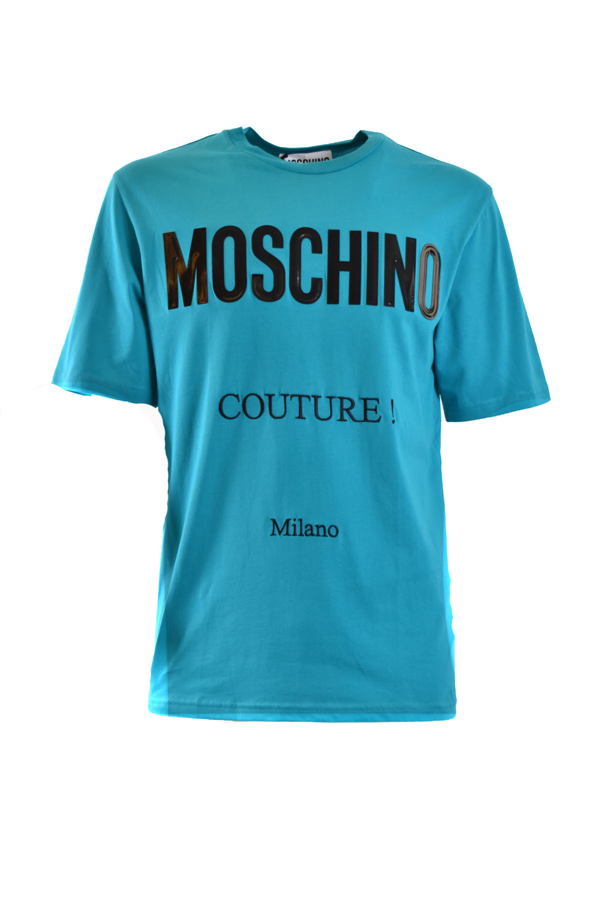 Light Blue Graphic Print Cotton T-Shirt