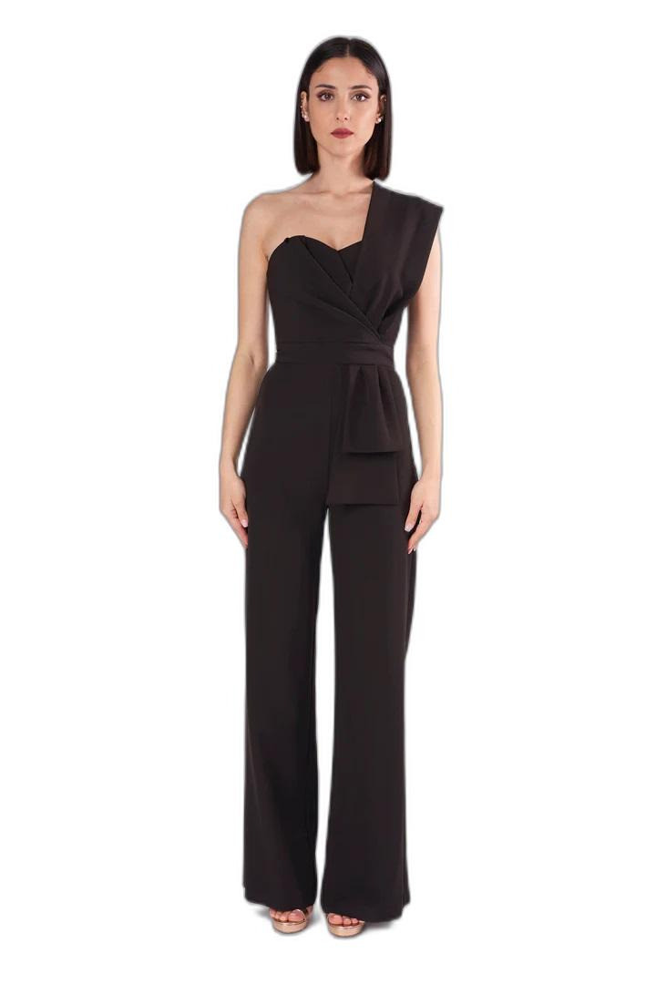 Black Jumpsuit with Sweetheart Neckline