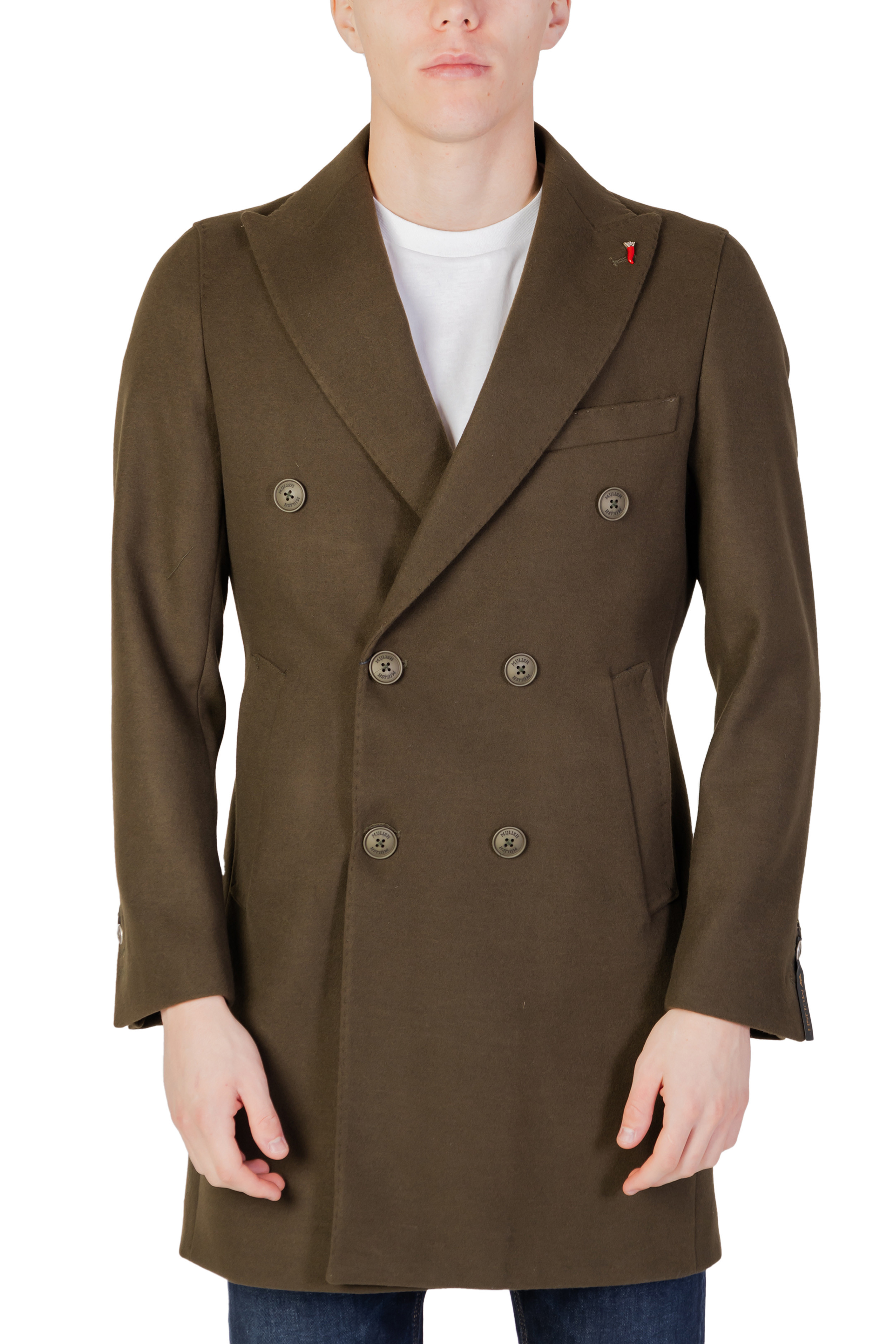 Green Lapel Collar Coat for Fall/Winter