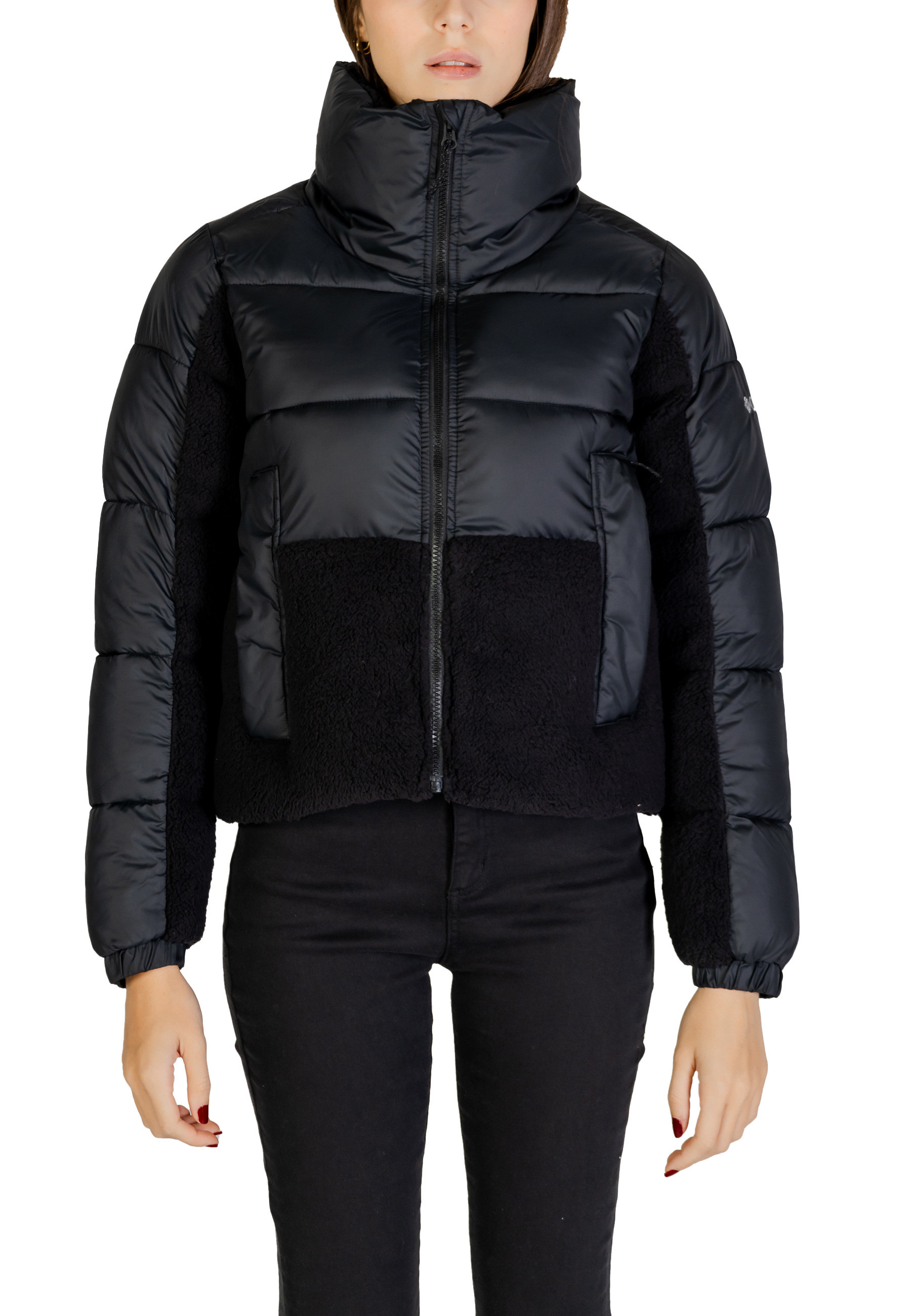 Black Zip-Up Jacket with Turtleneck