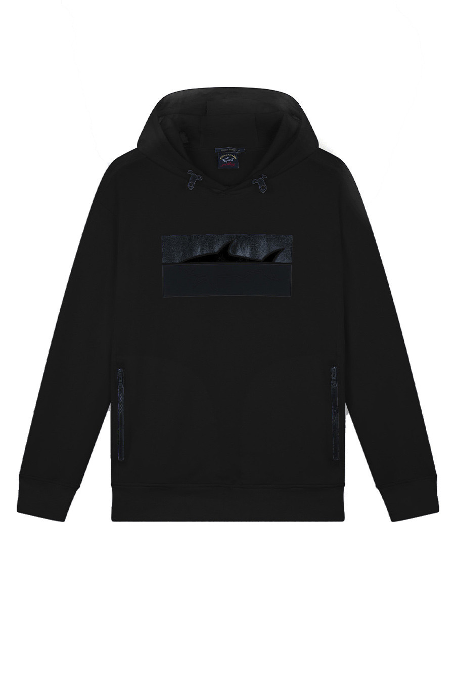 Black Hooded Sweatshirt with Print Detail